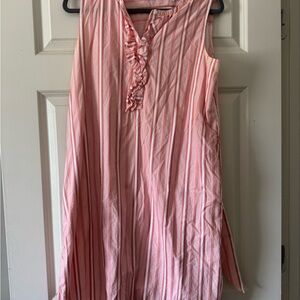 Draper James Coral Striped Button-Up Dress